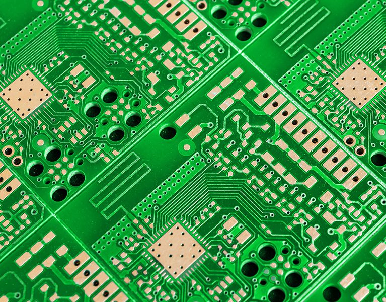 green printed circuit board. background or texture